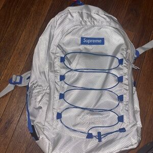 Supreme Metallic Silver and Blue Backpack